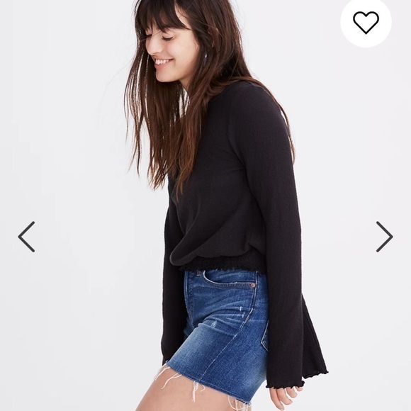 Madewell Texture & Thread Smocked Bell-Sleeve Top - Picture 3 of 10